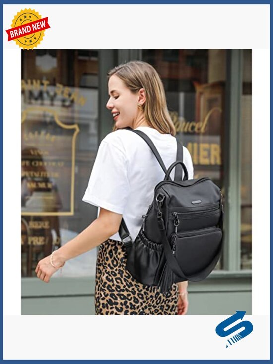Leather Fashion Backpack Purse Large Travel Convertible Work Bag main image 6